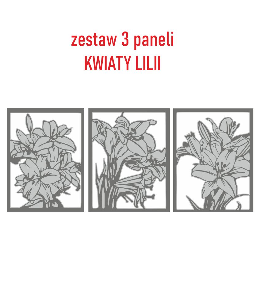 KWIATY LILII duży zestaw 3 paneli - obrazek 13
