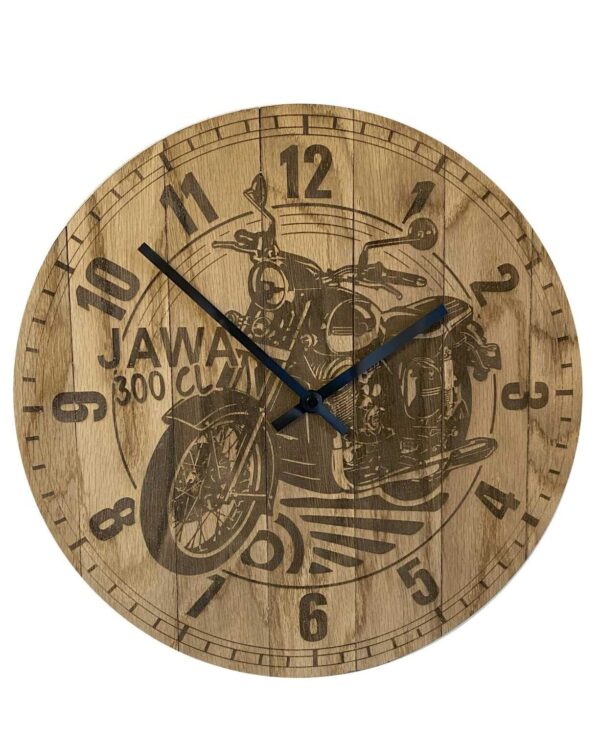 Zegar retro Jawa dębowy, średnica 31,5 cm